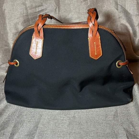 🔥SALE! DOONEY & BOURKE Black Canvas/Leather Braided Double Handle Satchel - Picture 5 of 14